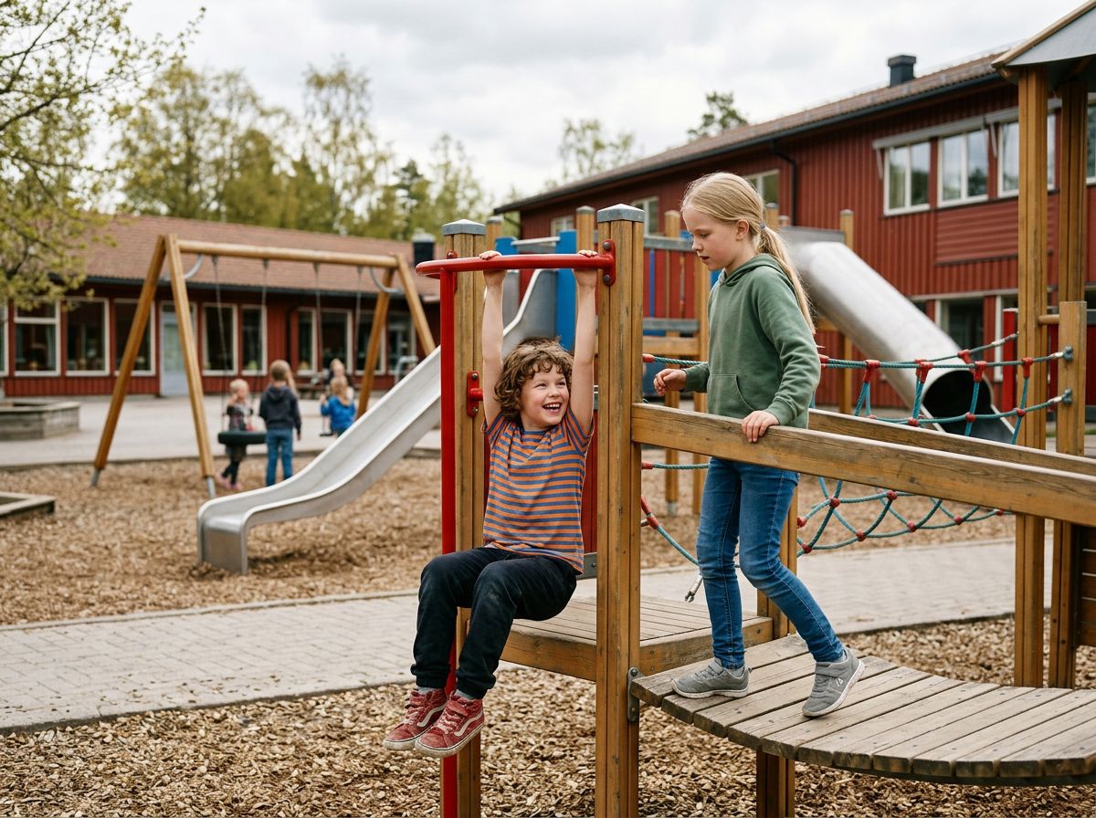 barn leker på skolgård